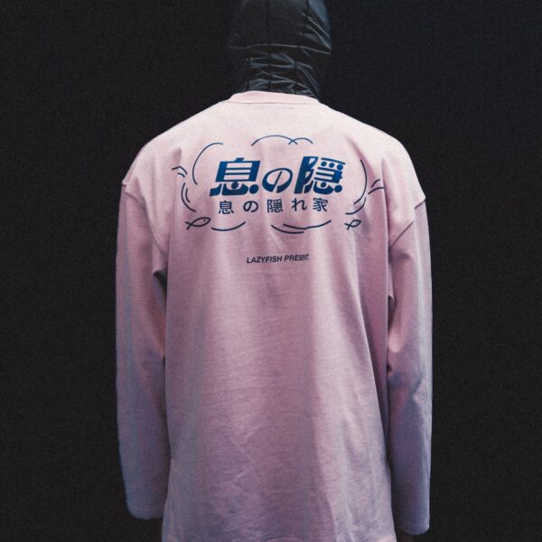 【LAZYFISH X HowZ】息の隱｜CREW NECK L/S TEE－Pink｜長袖下擺開衩上衣－粉色
