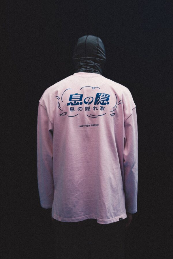 【LAZYFISH X HowZ】息の隱｜CREW NECK L/S TEE－Pink｜長袖下擺開衩上衣－粉色